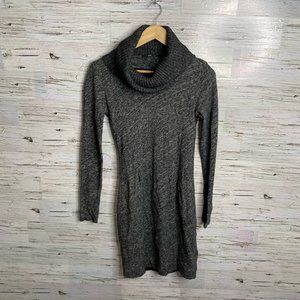 Hugo boss gray turtleneck cowl neck wool blend dress size small